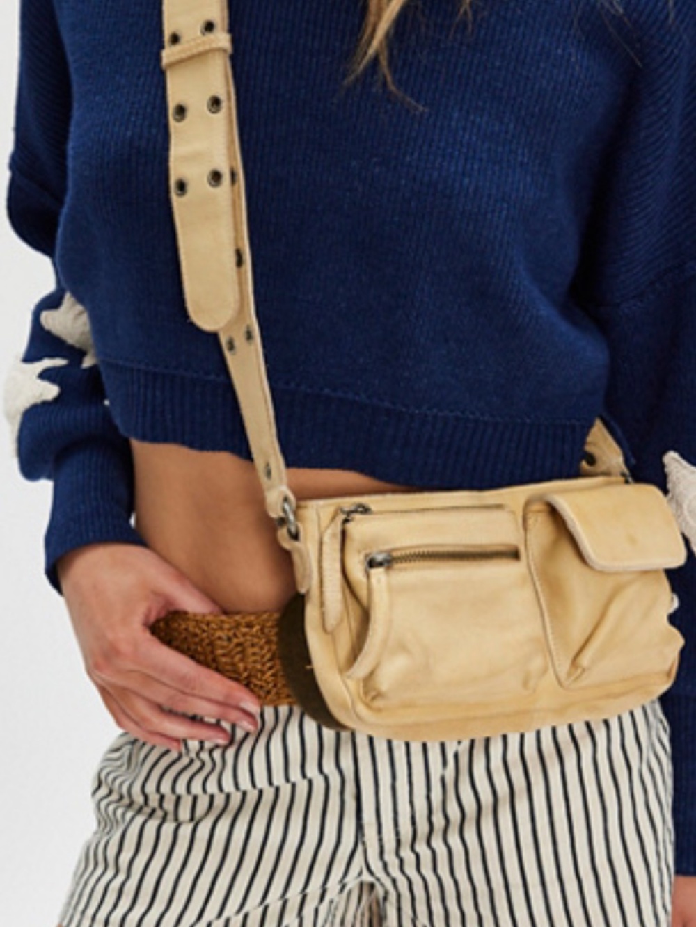 Free People Leather Sling Crossbody